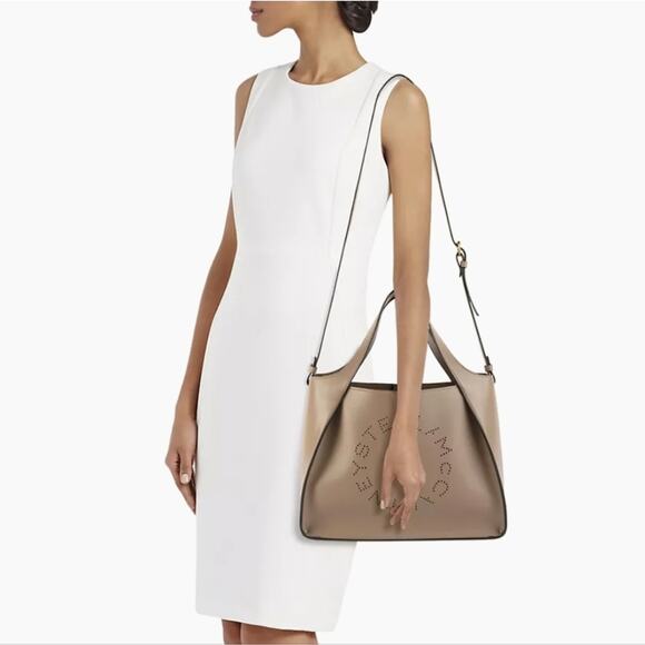 NWT$1,195 Stella McCartney Medium Stella Logo Faux Leather Tote Crossbody Bag - Picture 2 of 16